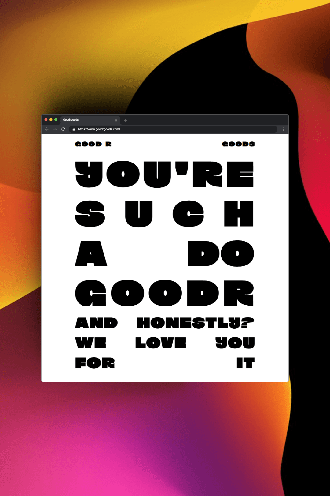 Goodrgoods Website e mockup